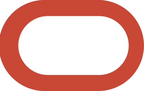 Thick red rounded oval outline centered on a light background (decorative icon). It resembles a circular "no entry" or prohibition symbol when context indicates meaning.