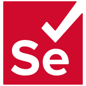 Selenium logo: red square with gray 'Se' lettering and a gray checkmark.