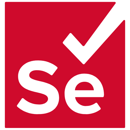 Selenium logo: red square with gray 'Se' lettering and a gray checkmark.
