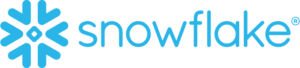 Snowflake logo: blue stylized snowflake icon to the left of the blue 'snowflake' wordmark.