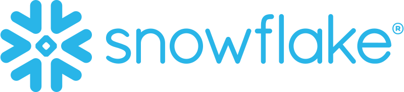Snowflake logo: blue stylized snowflake icon to the left of the blue 'snowflake' wordmark.