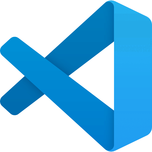 Blue abstract logo with two overlapping ribbons forming an X shape.